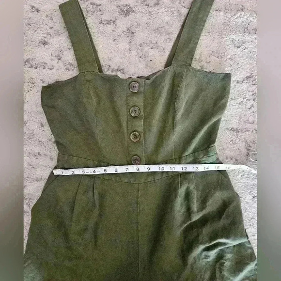 Ann Taylor Factory Womens Green Wide Leg Cropped Jumpsuit 6 - Picture 12 of 16